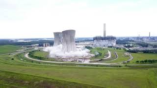 Jacksonville Power Plant Cooling Tower Implosion - Drone Video (Mavic Pro)