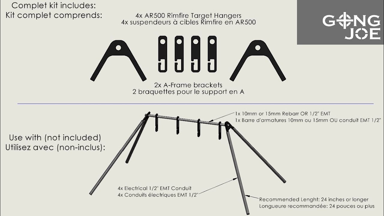 Rimfire "A Frame" target hanging kit / kit de support à cibles en "A" pour 22LR YouTube