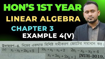 Linear Algebra Chapter 3 Example 4 v | একঘাত বিশিষ্ট সমীকরণ জোট | A system of linear equations