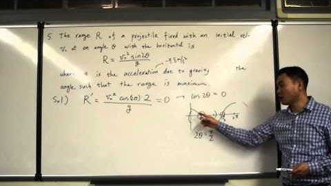 Optimization: maximum range of projectile