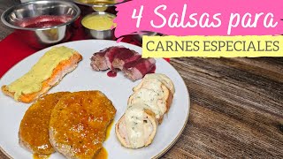 4 tipos de SALSAS deliciosas para CARNES especiales🎄🎅 #recetasnavideñas