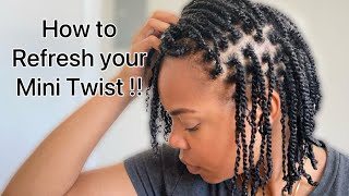 How to Refresh Mini Twist | Two-Strand Twist | Natural Hair | length retention