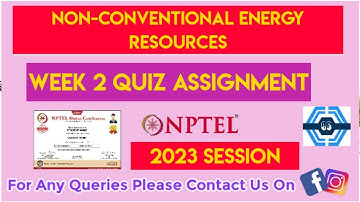 Non-conventional energy Resources Week 2 Answers | NPTEL 2023 |