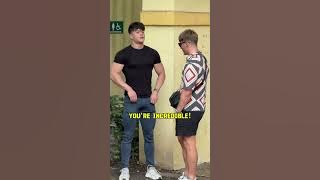 Hot Muscle guy waiting for friends in front of room   part  1