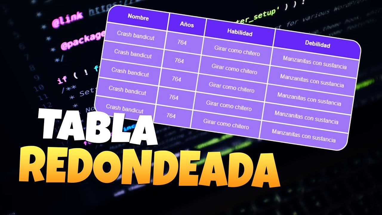 TABLA REDONDEADA HTML + CSS - YouTube