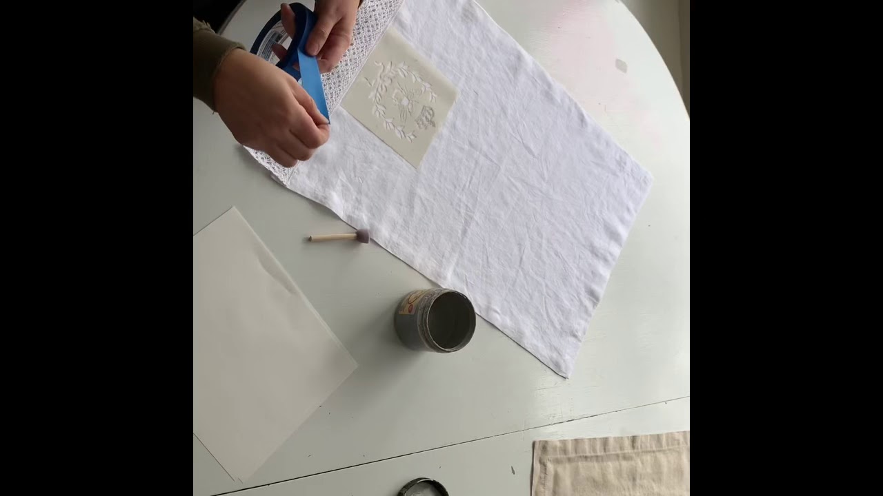 How to Stencil a Tea Towel with Chalk Paint