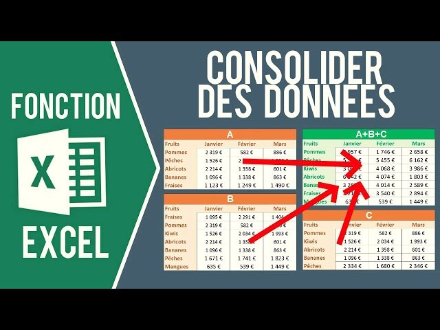 EXCEL - CONSOLIDER DES DONNÉES (Regrouper plusieurs fichiers Excel en un  seul) - YouTube