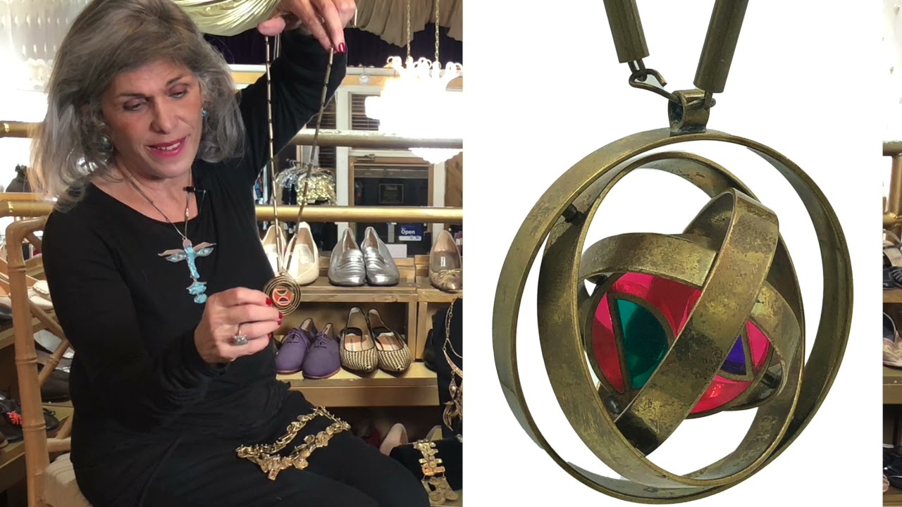 Vintage Designer MARJORIE BAER SF Brass Bakelite Multi Pendant Necklace |  eBay