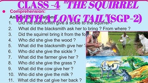 Class-4:ENGLISH:PART-2:Main Lesson-4 :SGP-2 of The squirrel with a long tail:Odia medium