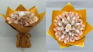 DIY | How To Make Round Money Bouquet | Cara Membuat Buket Uang Bulat Bentuk Bunga