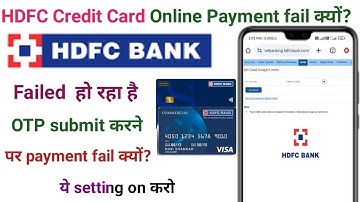 HDFC Credit Card Se Online Payment Nhi Ho Rha | How to Activate Online Transactions HDFC Credit Card