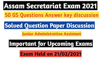 Assam Secretariat GS Section Questions Discussion|Ans key GK Questions|Fully solved|GK Questions