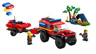 Lego City 60412 4x4 Fire Truck With Boat (Speed ​​Build)