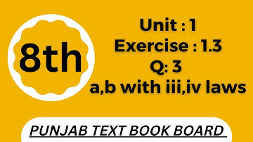 Class 8 Math Unit 1 Exercise 1.3 Punjab Text Book Board [ Q 3 parts iii, iv ] Class 8 Math Ex 1.3