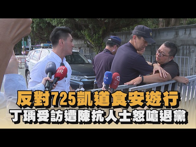 反對725凱道食安遊行　丁瑀受訪遭陳抗人士怒嗆退黨｜#全民話燒
