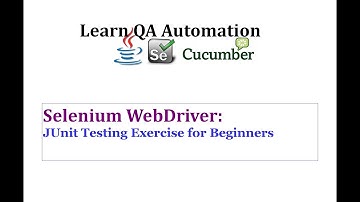 Selenium JUnit Testing & Exercising For Very Beginners
