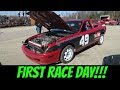 Crazy CHEAP racecar goes racing!!! // First race woes