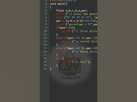 How to calculate Percentage in c prograaming #shorts - YouTube