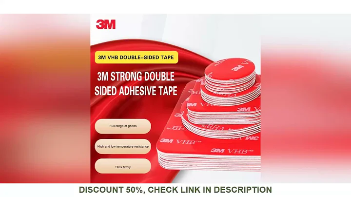 3M 5PCS Square 50mm Double-Sided Tape Vhb Die-Cut Type Waterproof Foam Black Tape Round Square Car S