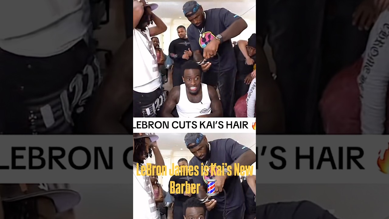 LeBron James Cuts Kai Cenat Hair Live