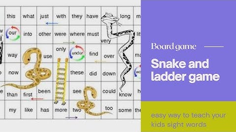 Snakes and Ladder game (sight words)|board games for kids|board games diy