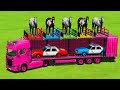 LOADING HORSES and POLICE CARS &amp; TRANSPORTING WITH SCANIA TRUCK - Farming Simulator 22