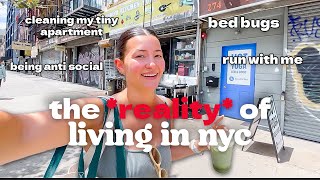 a *realistic* week in my life living in new york city | run with me + clean my tiny nyc apartment