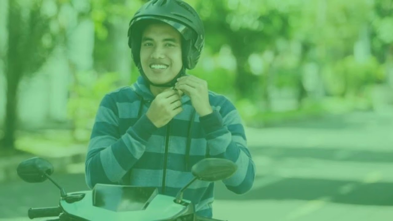 Wear a helmet. Водитель одень каску. мопедист в каске желтой. man in helmet. a man wearing a helmet.