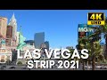 Las Vegas Strip - 2021 Virtual Walking Tour - Treadmill Workout Video - Binaural Sound【4K】