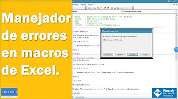 Manejador de errores en macros de Excel @EXCELeINFO @SergioACamposH