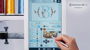 PR680W - Embroidery Function 07 - Changing the colors of the embroidery pattern