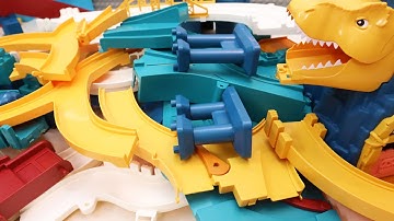 Satisfying Building Tracks Marble Run ASMR Dinosaur Tunnel on High Way