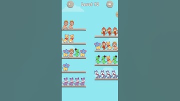 Animal Sort Puzzle Level 13 - Pet Sort Game All Levels Gameplay Solution #Shorts
