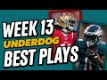 Week 13 Best Underdog Picks! | 2023 Fantasy Football Advice