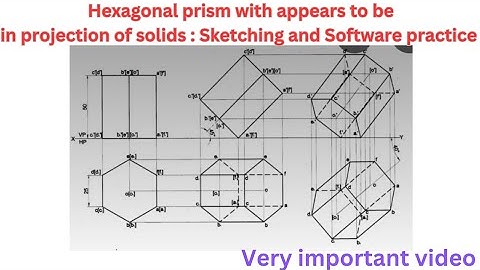 Hexagonal Prism with appears to be in Projection of Solids : Sketching and Software Practice