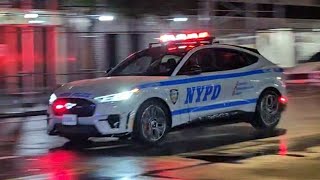 NYPD 13TH PCT Ford Mac E Responding On East 23rd Street In FlatIorn, Manhattan, New York City