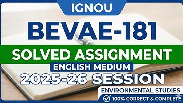 BEVAE 181 Solved Assignment 2025-26 English Medium | IGNOU BEVAE 181 Assignment Solution