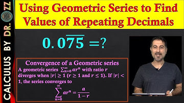 Using Geometric Series to Find  Values of Repeating Decimals