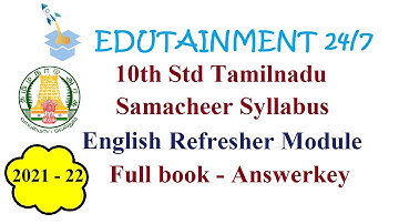 Tamilnadu Samacheer 10th Std English Refresher course module Answer key (2021-22) - Full book