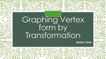 Graphing Vertex form of Quadratic Equation by Transformations I Maths Time