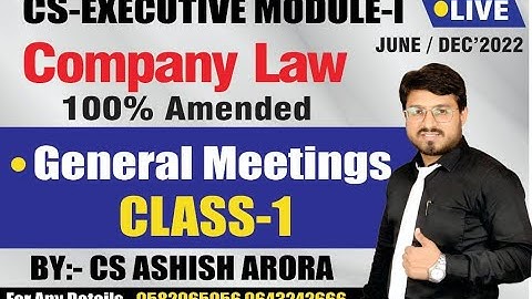 CS-Exe Company Law General Meetings Cls-1 Ju