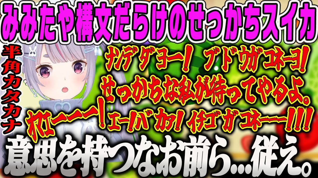 【ｵﾏｴー!有り】半角カタカナだらけのせっかち みみたやスイカゲーム ダイジェスト【兎咲ミミ・みみたや構文・ぶいすぽ】