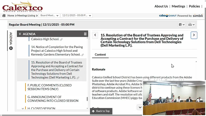 CUSD Regular Board Meeting - December 11, 2025 - Part 1