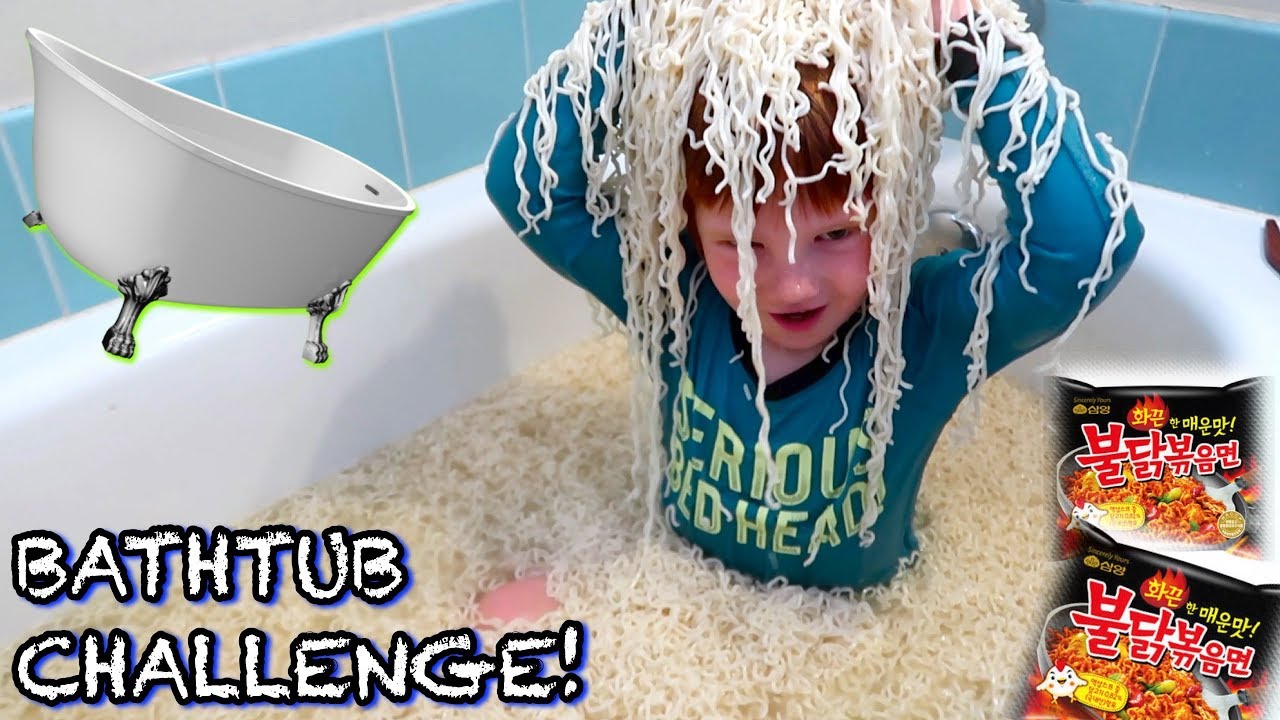 SPICY NOODLE BATH CHALLENGE!? YouTube