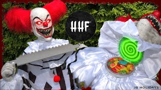 SITTING SAWHEAD CLOWN - Haunted Hill Farm 2026 Animatronic UNBOXING + SETUP