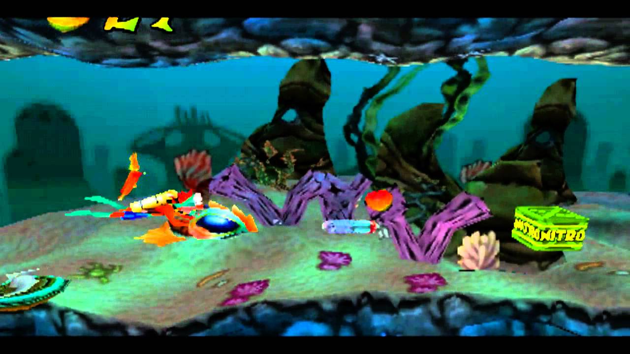 Crash Bandicoot Warped Level 12 Deep Trouble Crystal + Box Gem