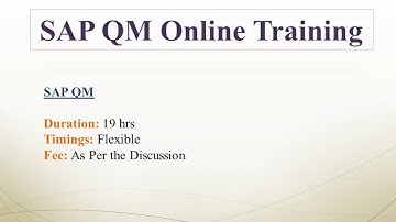 SAP QM Online Training Video | SAP QM Course Content