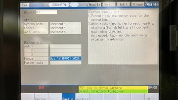 Mazak PT20-Mitsubishi 730L: how to make ALL BACKUP