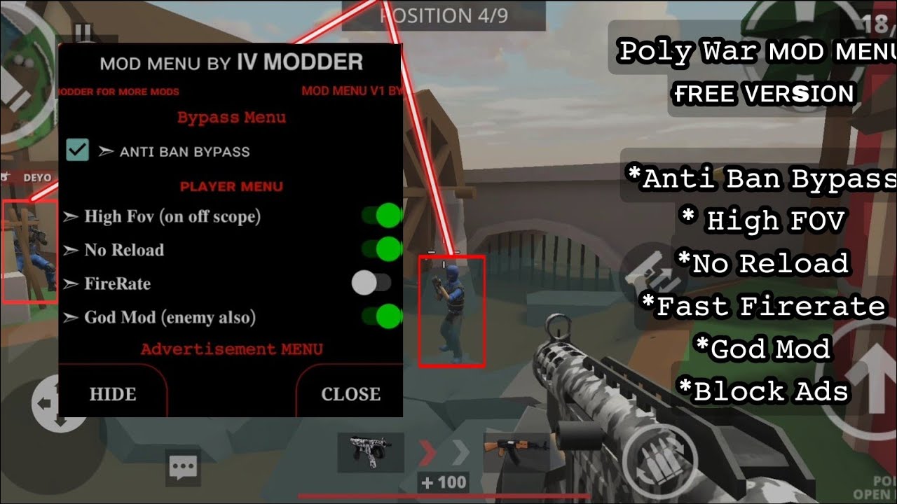 POLYWAR 1.1 Mod Menu free version | Modded BY IV MODDER