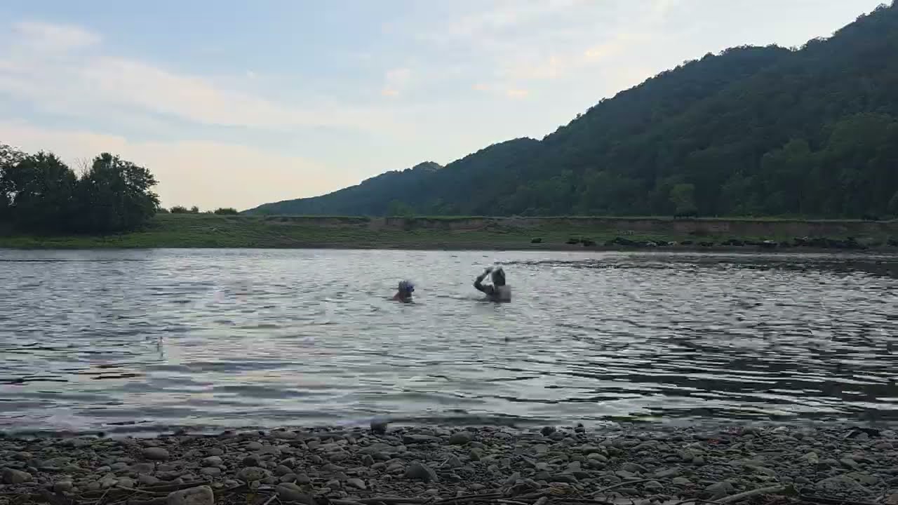 Swimming and hanging out in the river at Wapocoma Campground in Romney, Wv.